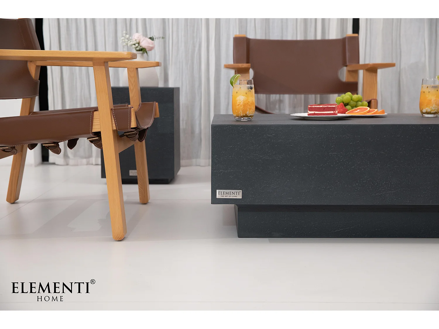 Table basse TEVERE en béton fibré 86x86x36 cm