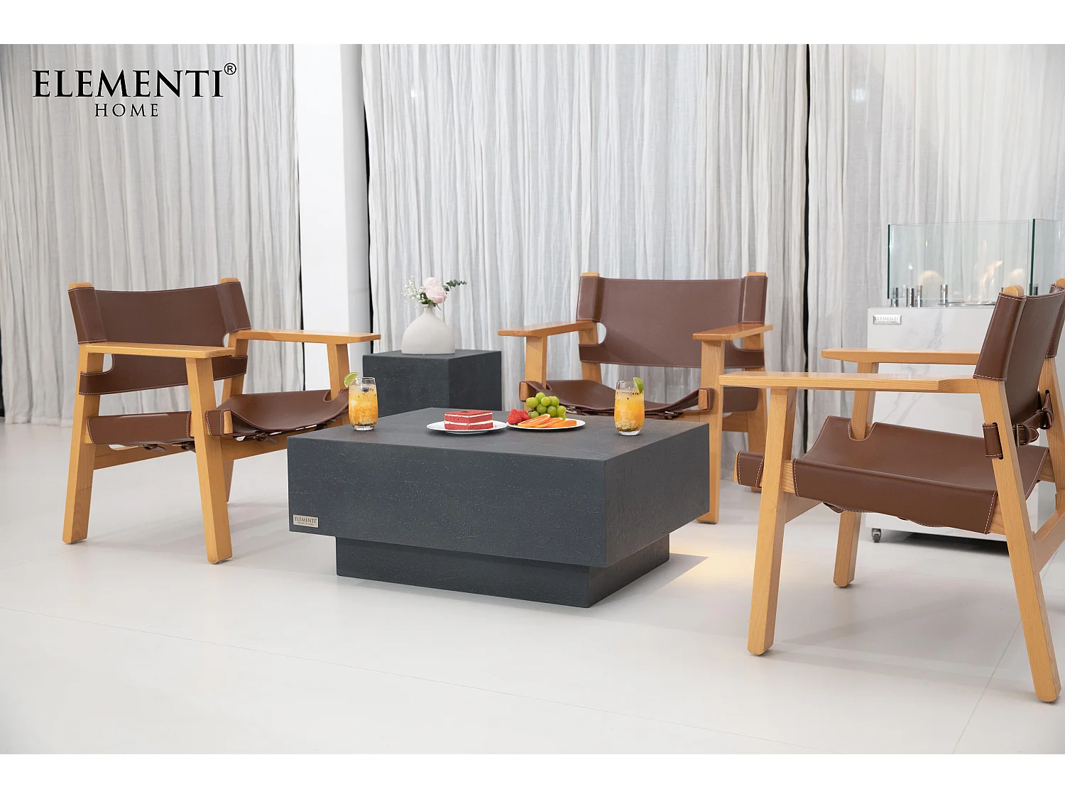 Table basse TEVERE en béton fibré 86x86x36 cm