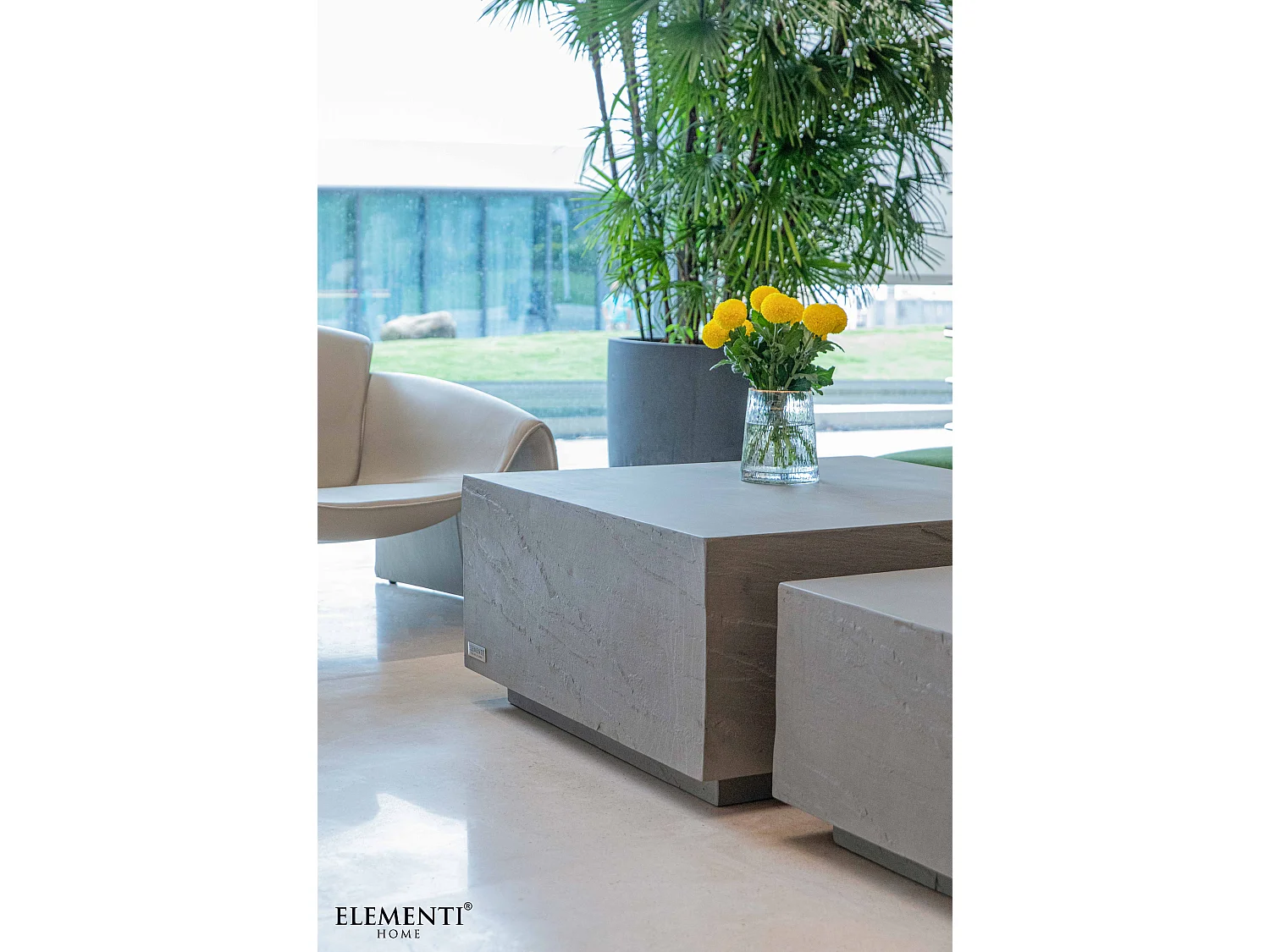 Table basse COLORADO en béton fibré 86x86x41 cm