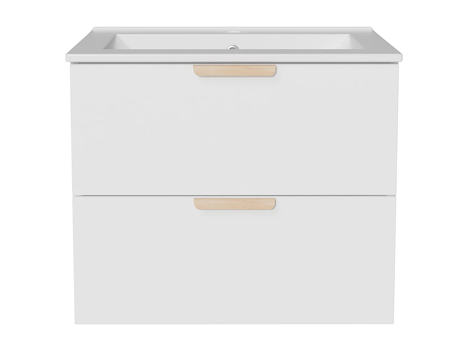 Meuble de salle de bain suspendu avec vasque à encastrer – Blanc – L60 cm – AVORELI