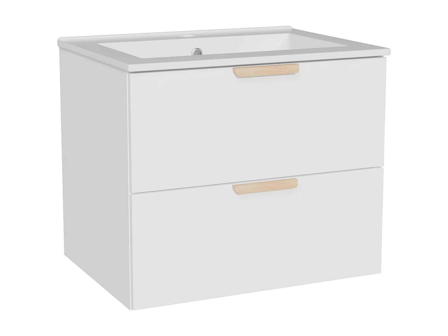 Meuble de salle de bain suspendu avec vasque à encastrer – Blanc – L60 cm – AVORELI