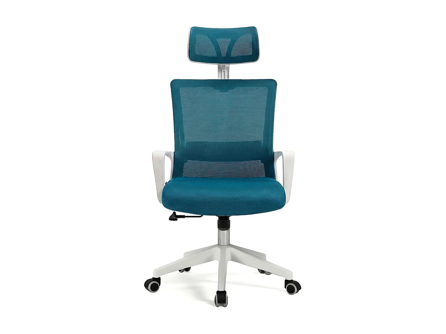 Silla de oficina ergonómica en blanco y turquesa 111-121x51 cm Dafne Tex Blanco - Turquesa