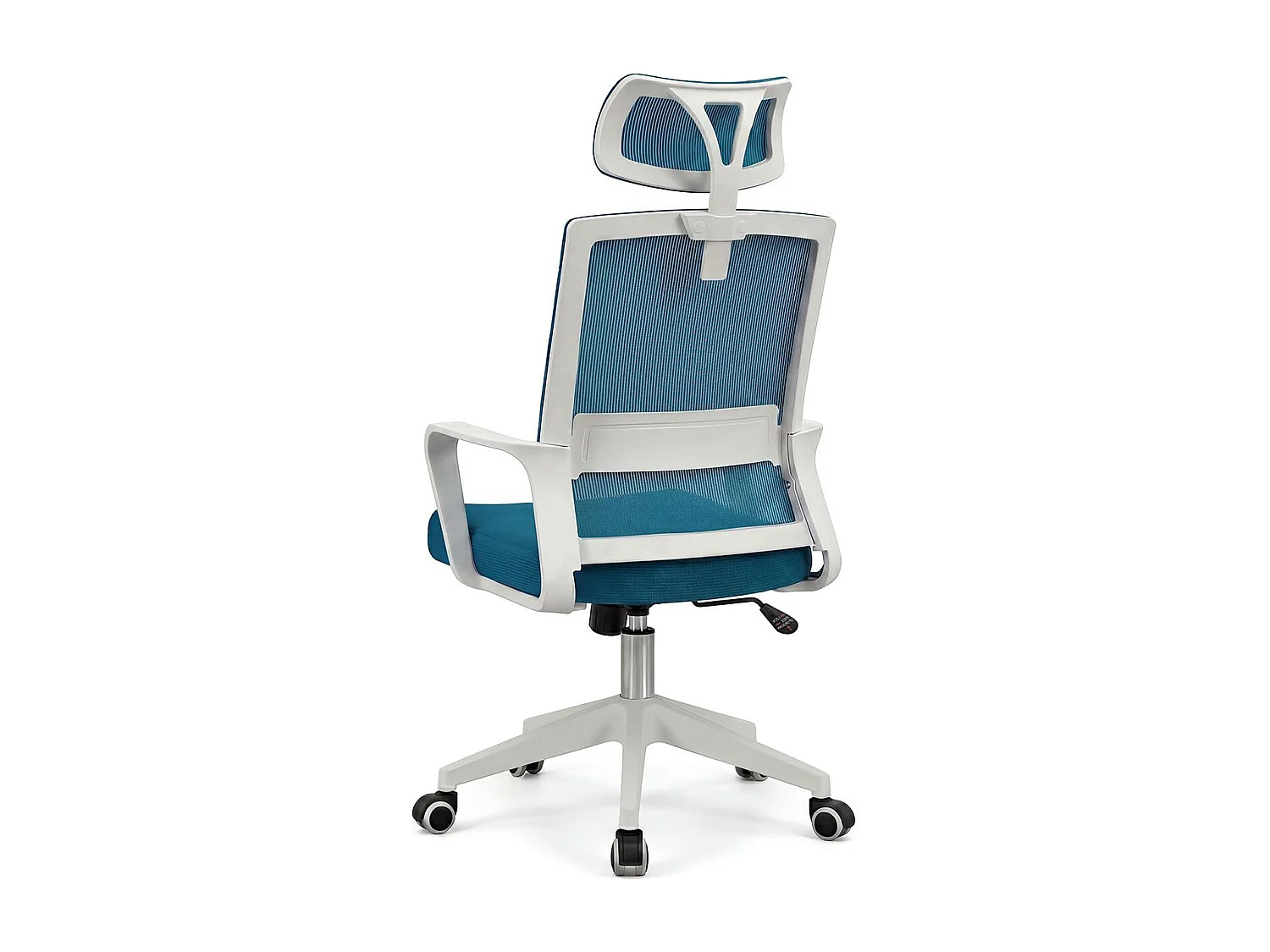Silla de oficina ergonómica en blanco y turquesa 111-121x51 cm Dafne Tex Blanco - Turquesa