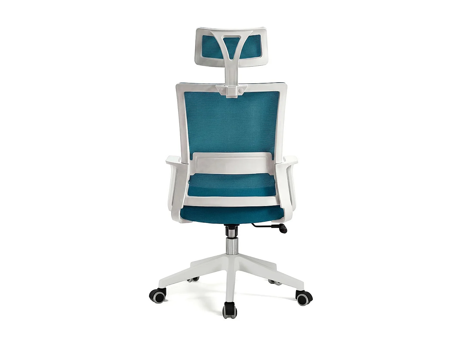 Silla de oficina ergonómica en blanco y turquesa 111-121x51 cm Dafne Tex Blanco - Turquesa