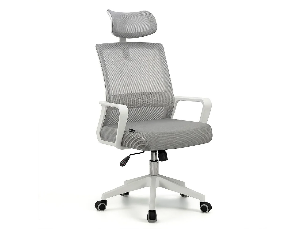 Silla de oficina ergonómica en blanco y gris 111-121x51 cm Dafne Tex Blanco - Gris