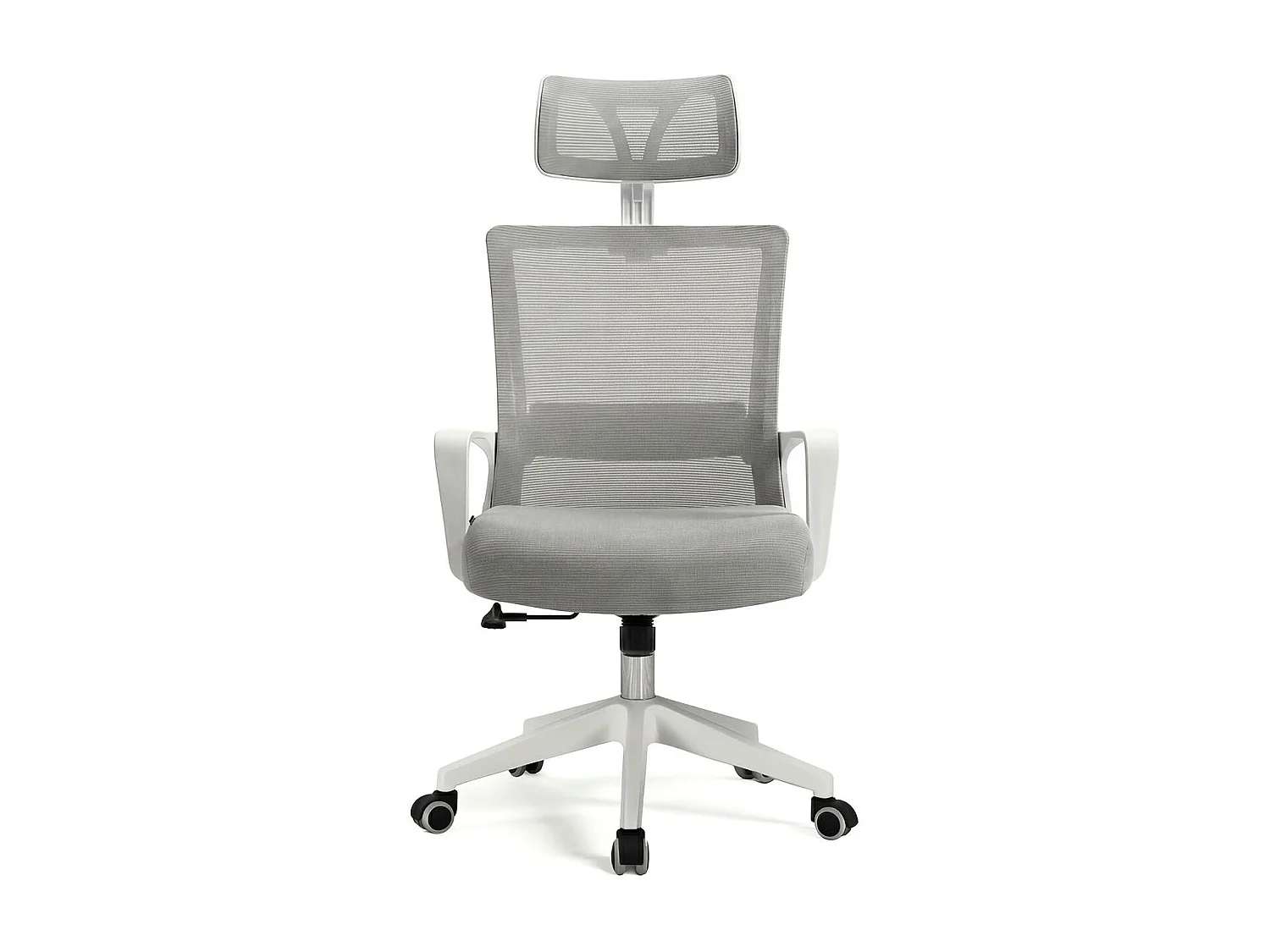 Silla de oficina ergonómica en blanco y gris 111-121x51 cm Dafne Tex Blanco - Gris