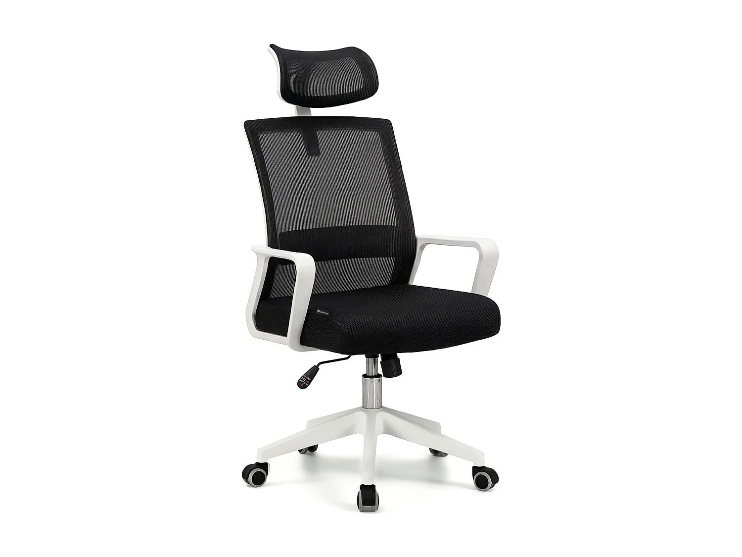 Silla de oficina ergonómica en blanco y negro 111-121x51 cm Dafne Tex Blanco - Negro