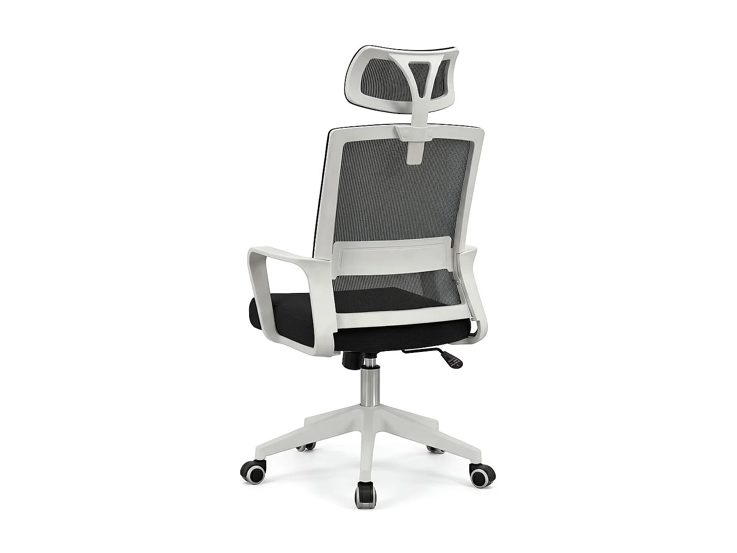 Silla de oficina ergonómica en blanco y negro 111-121x51 cm Dafne Tex Blanco - Negro