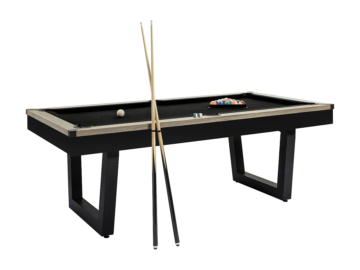 Table transformable - Billard & Ping-pong - Coloris noir - L213,4 x P111,8 x H78,5 cm - MELIAN