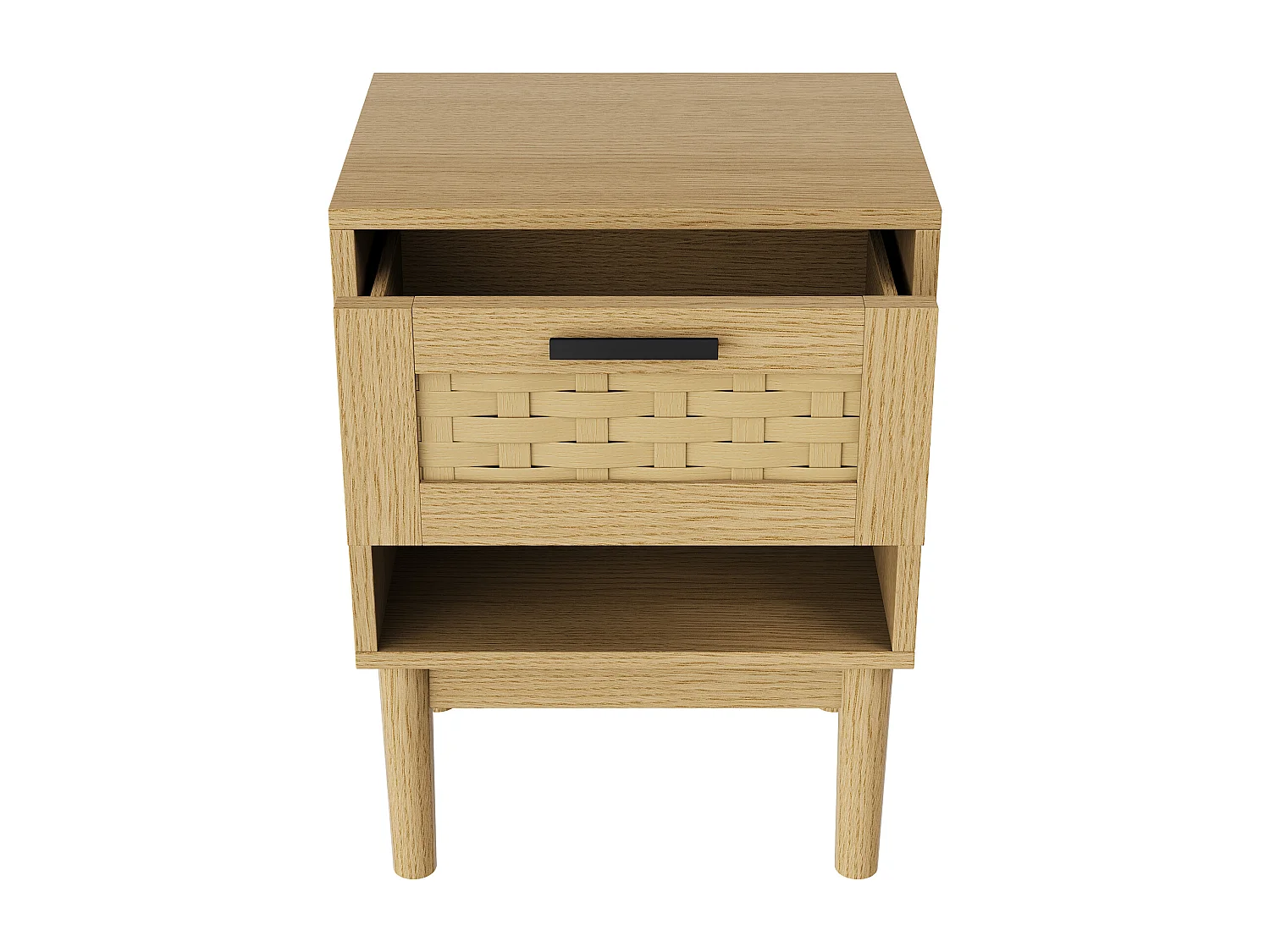 Lot de 2 tables de chevet avec tiroir et étagère ouverte, table basse, 40 x 30 x 55 cm, couleur chêne