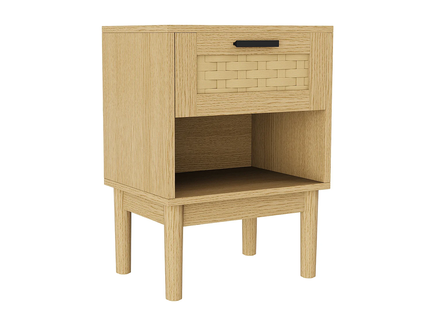 Lot de 2 tables de chevet avec tiroir et étagère ouverte, table basse, 40 x 30 x 55 cm, couleur chêne