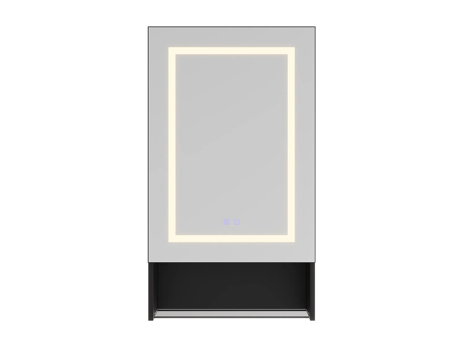 Miroir de Salle de Bain avec LED, Armoire de Toilette Miroir avec 3 étagère Réglables, 50x88x16 cm, Blanc