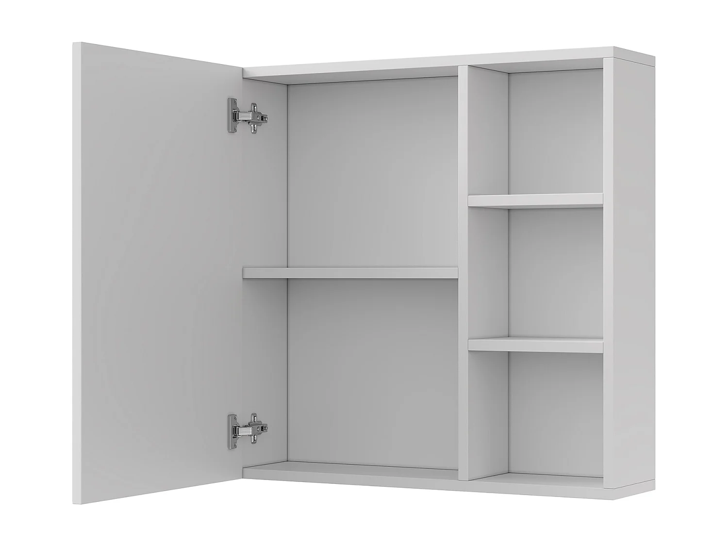 Armoire de Salle de Bain avec LED, Miroir Salle de Bain avec Rangement,etagères intérieures réglables, Blanc