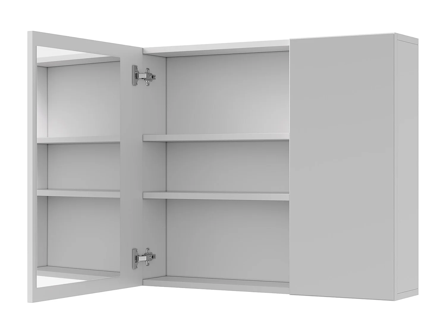 Armoire de Toilette 2 Portes avec Miroir LED Anti-Buée, Meuble Miroir Salle de Bain Mural, Blanc