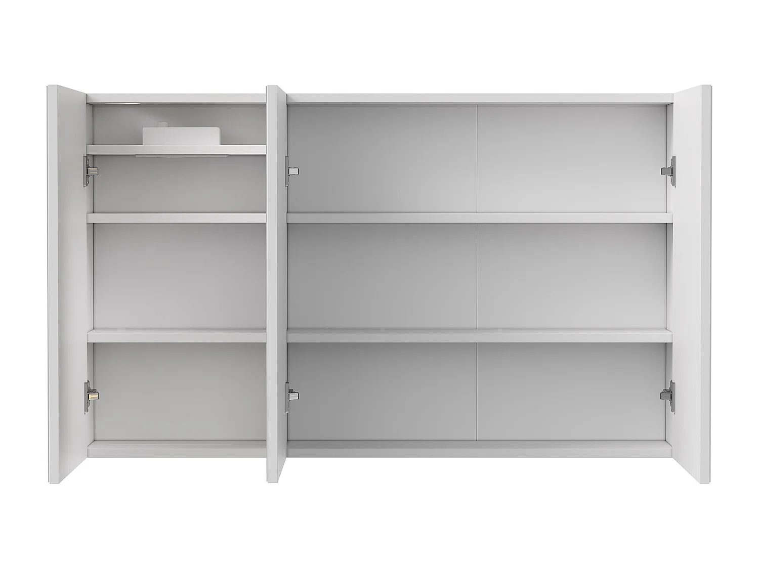 Armoire de salle de bain moderne à miroir, 100 cm, avec éclairage LED, avec capteur tactile, étagères réglables, Blanc