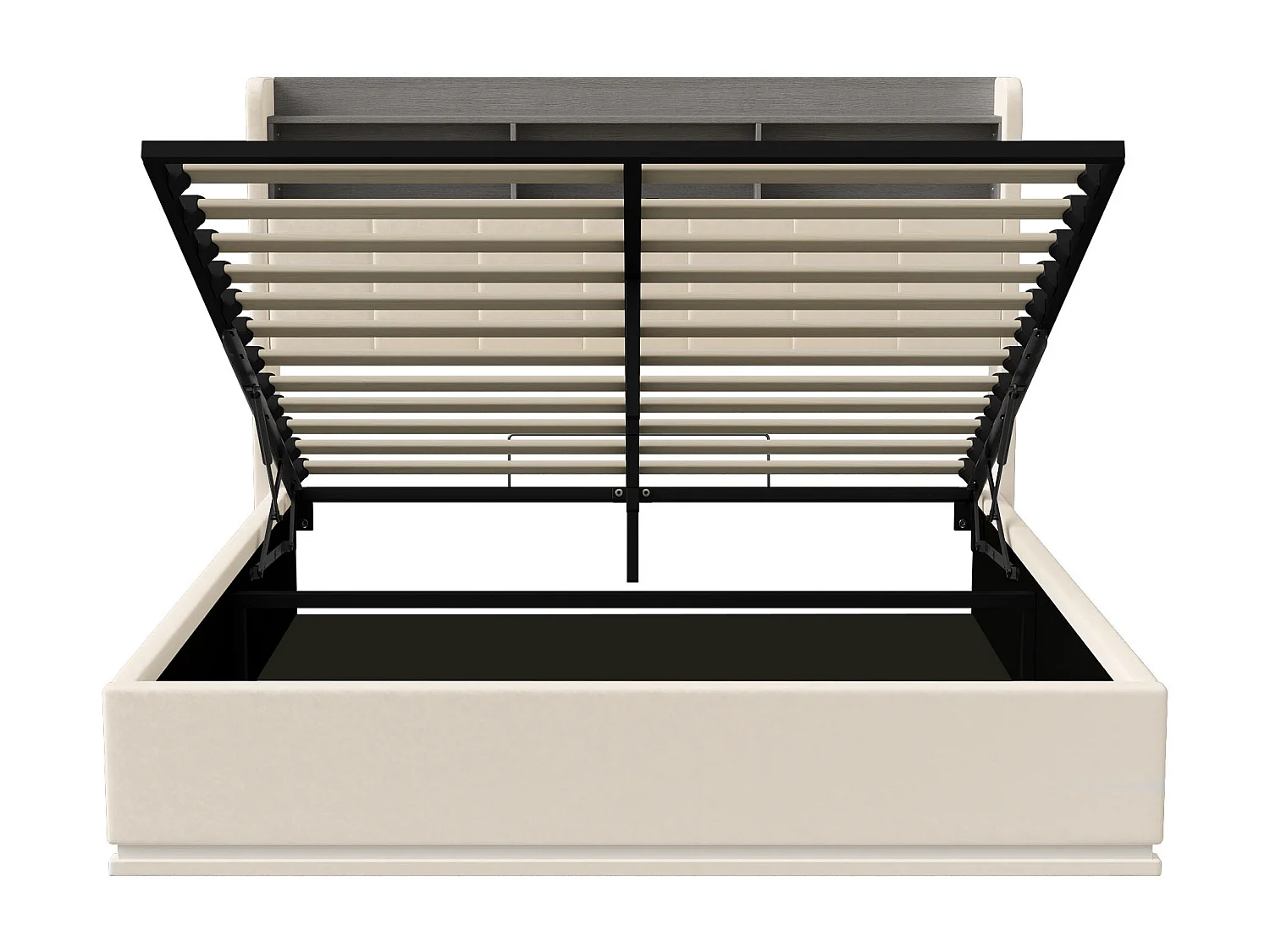Lit Double Capitonné 140 x 190 cm, Lits Coffre avec Rangement, avec LED et USB, Velours, blanc