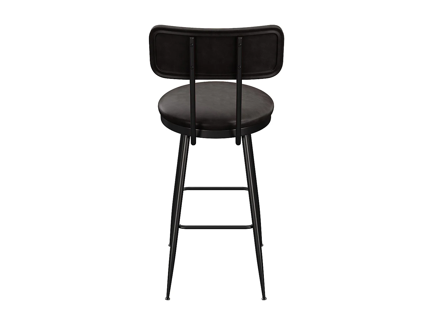 Tabouret de Bar Lot de 2, Chaise de Cuisine Rembourré PU, Hauteur Assise 65 cm, 38 x 38 x 85,5 cm, Noir