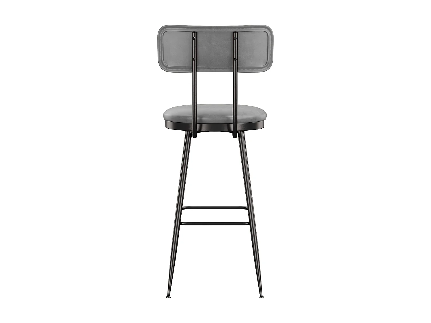 Tabouret de Bar Lot de 4, Chaise de Cuisine Rembourré PU, Hauteur Assise 65 cm, 38 x 38 x 85,5 cm, Gris