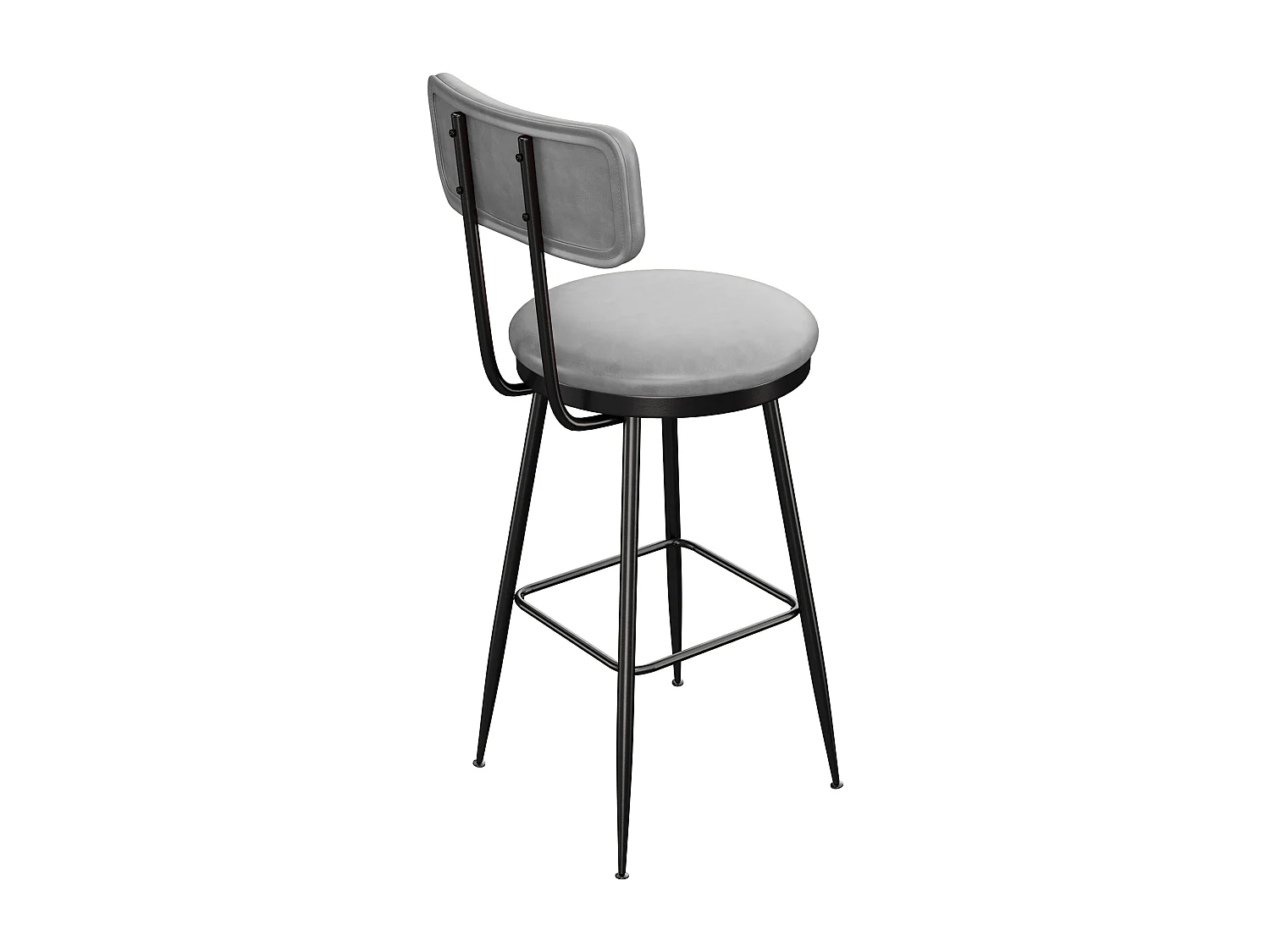Tabouret de Bar Lot de 2, Chaise de Cuisine Rembourré PU, Hauteur Assise 65 cm, 38 x 38 x 85,5 cm, Gris