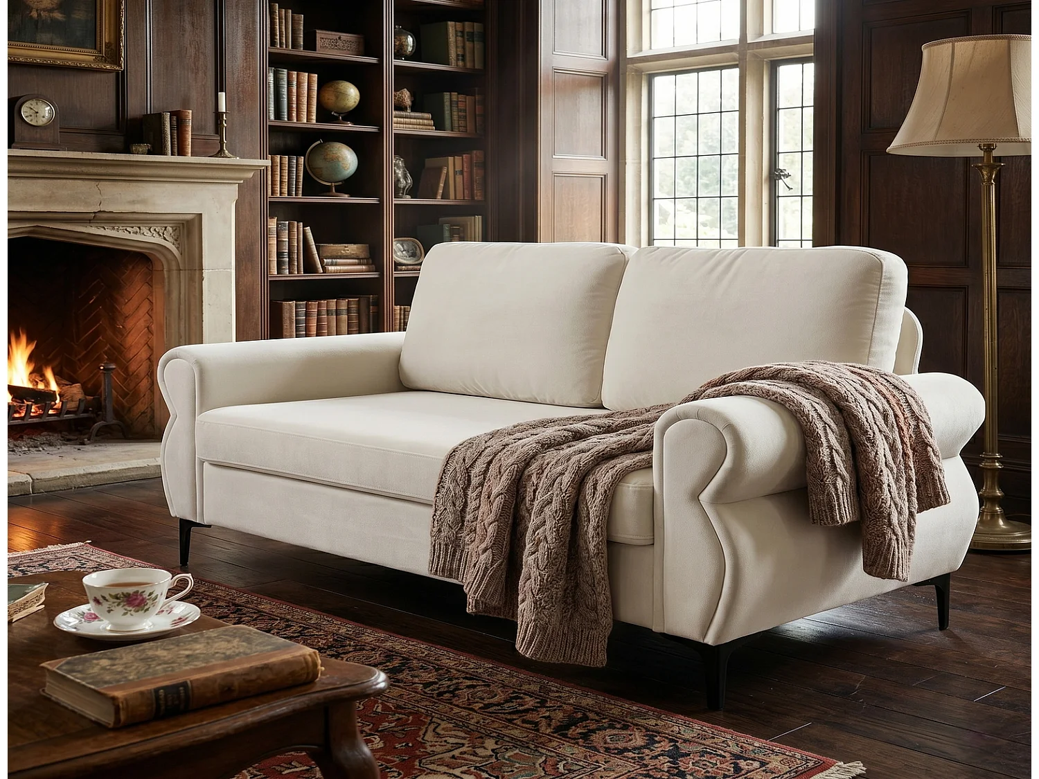 Komfortsofa Federkernsofa 200x85x90cm - Ergonomisches Sofa 49cm Sitzhöhe, 300kg Belastbarkeit, Abnehmbarer Bezug