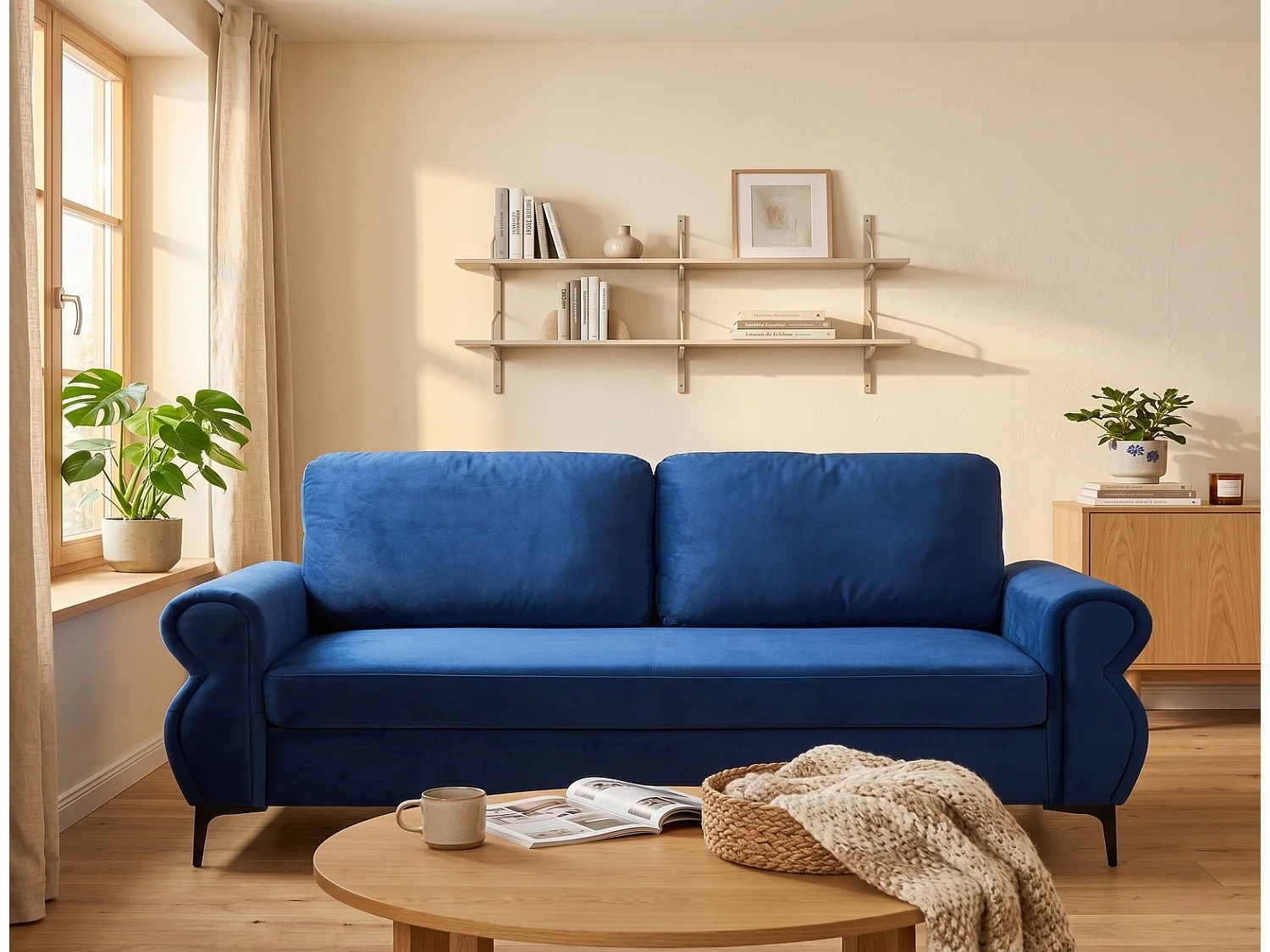 Kompaktes Stoffsofa 173 cm Kleine Couch für Wohnzimmer Taschenfederkern Sofa 300kg belastbar Ergonomische Sitzhöhe