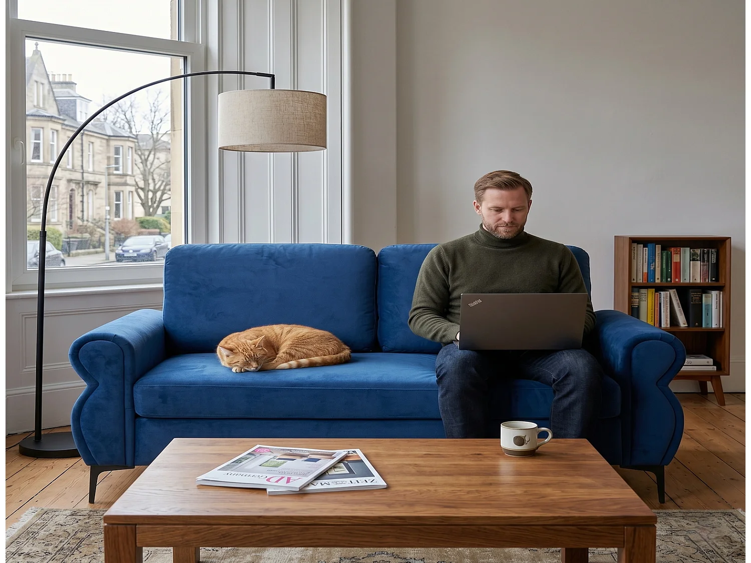 Kompaktes Stoffsofa 173 cm Kleine Couch für Wohnzimmer Taschenfederkern Sofa 300kg belastbar Ergonomische Sitzhöhe