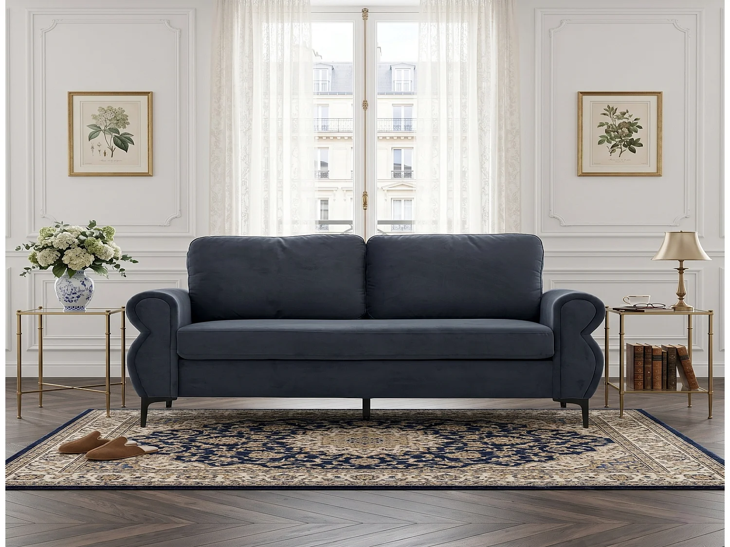 Kompaktes Sofa 173 cm Zerlegbares Apartment Sofa mit Abnehmbarem Bezug & Metallfüßen, Couch Klein für Kleine Räume
