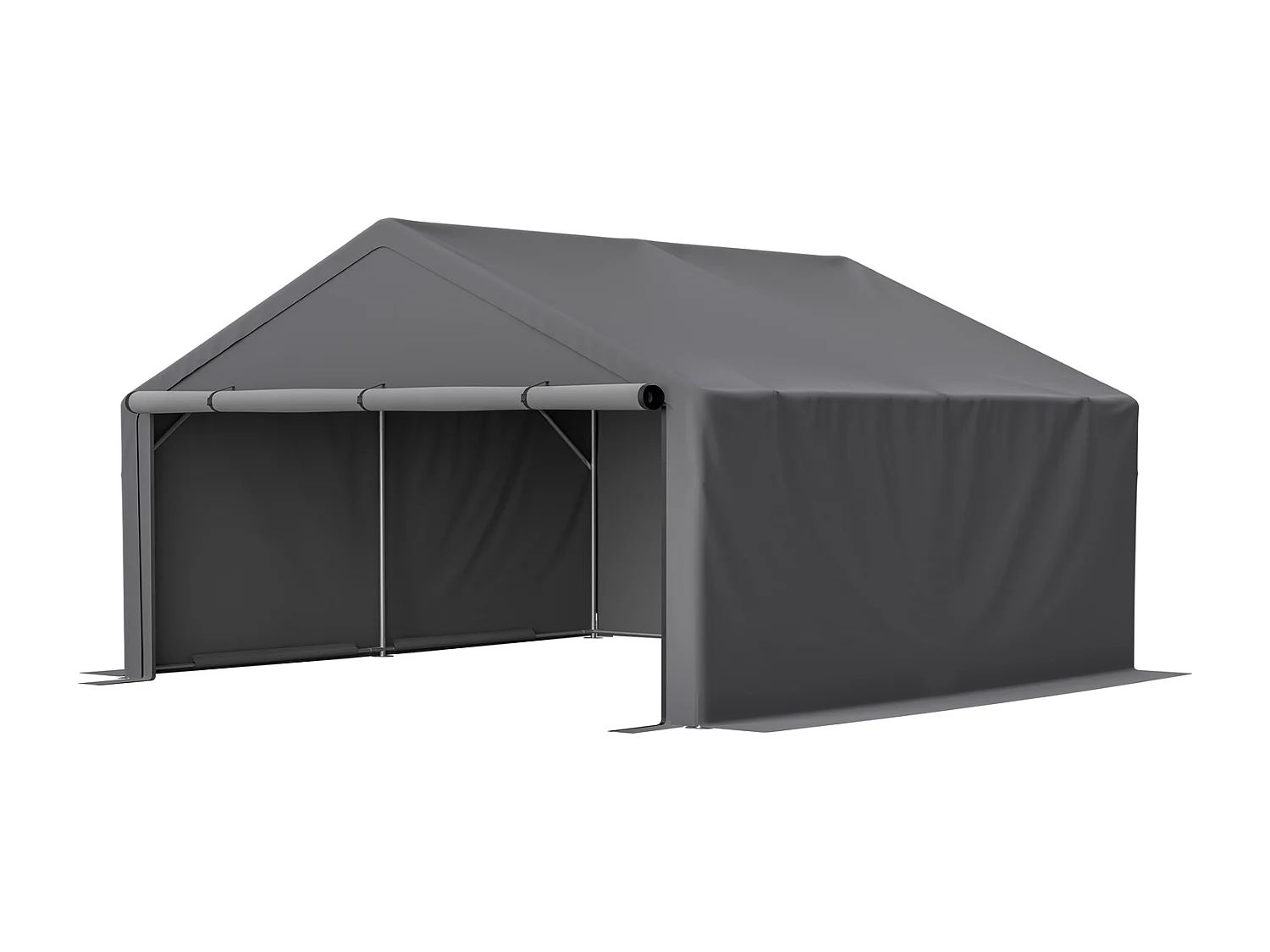Wetterfestes Gerätezelt & Fahrradgarage Dunkelgrau - Großes Lagerzelt für Gartengeräte 305x396x233cm