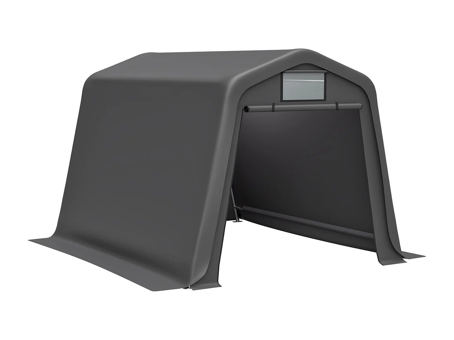 Gerätezelt Zeltgarage 245x183x217cm Grau Wasserdicht PE Fahrradgarage Folienschuppen