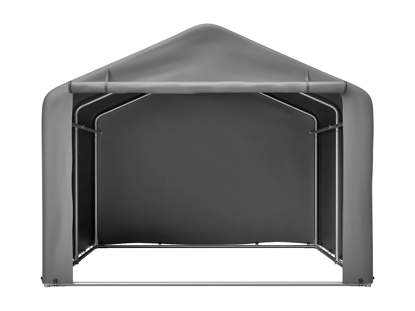 Wasserdichte Fahrradgarage 160x220x165 cm PE Gerätezelt mit Rolltor Wetterfester Outdoor-Schuppen Grau
