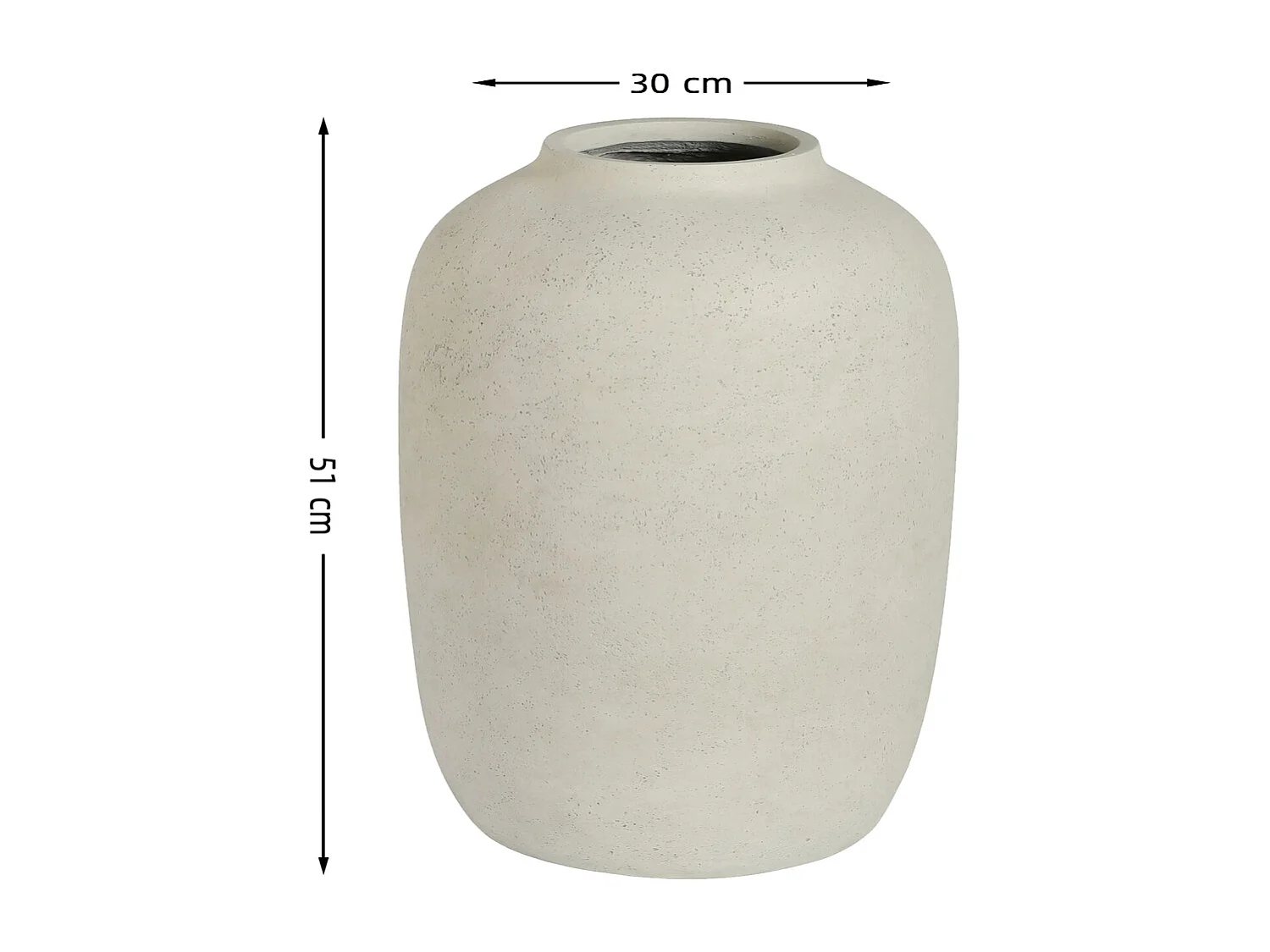 Beton Pflanzkübel rund weiß 30 x 51 cm handgefertigt für Innen und Außen großer Blumentopf rustikale Optik
