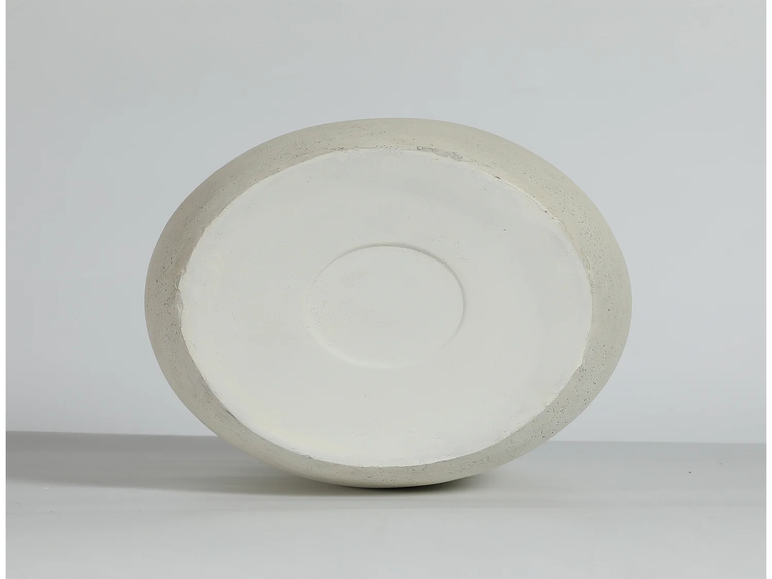 Beton Pflanzkübel rund weiß 30 x 51 cm handgefertigt für Innen und Außen großer Blumentopf rustikale Optik