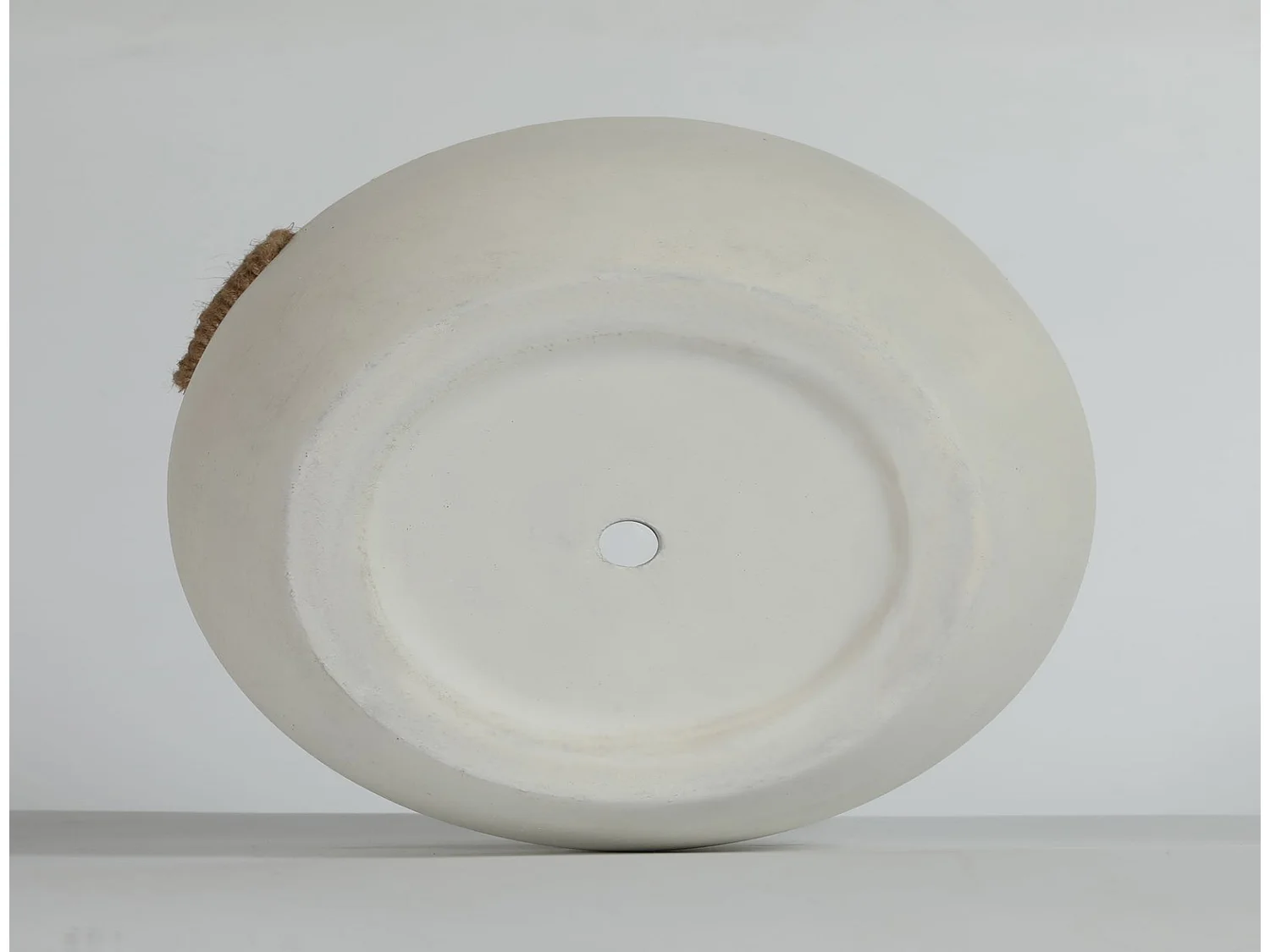 Beton Pflanzkübel 2er Set rund off white 37 x 33 cm & 46 x 40 cm handgefertigt mit Ablaufloch für innen und außen