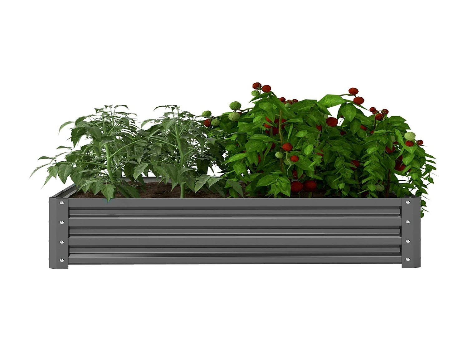 Hochbeet Stahl hellgrau 120 x 120 x 30 cm, Metall Hochbeet eckig für Garten, Terrasse und Balkon