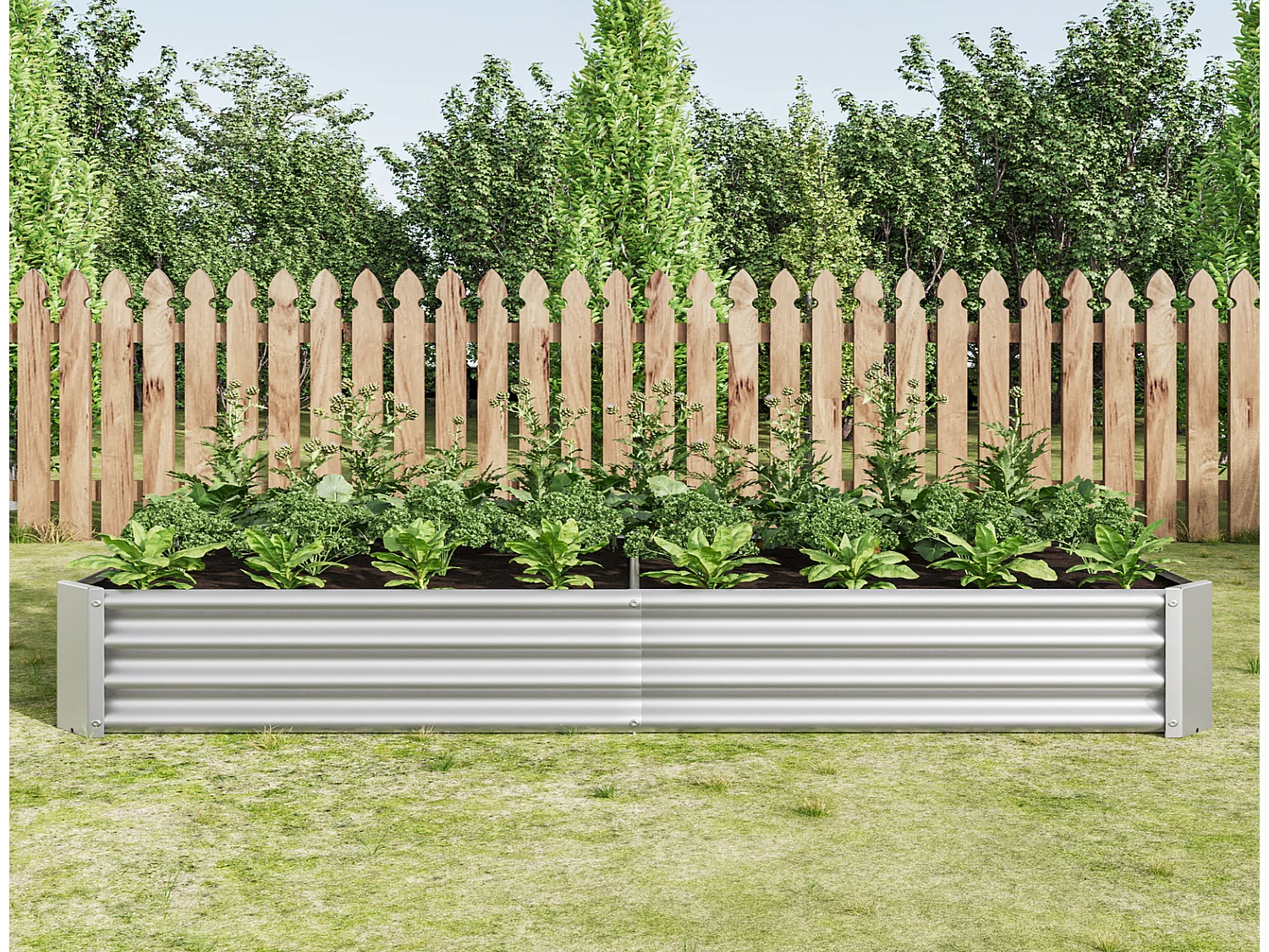 Hochbeet Metall Garten, Robustes Stahl Hochbeet Bausatz ohne Boden, Rostschutz, für Gemüse, Kräuter & Blumen Anthr