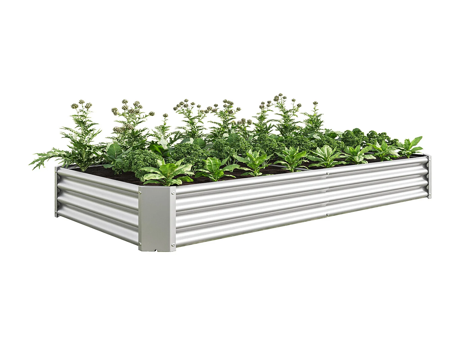Hochbeet Metall Garten, Robustes Stahl Hochbeet Bausatz ohne Boden, Rostschutz, für Gemüse, Kräuter & Blumen Anthr