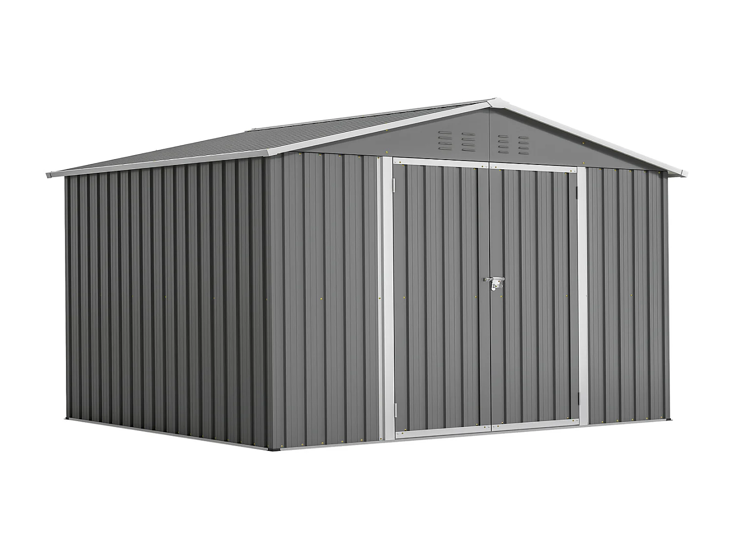 Geräteschuppen Metall Anthrazit 8x6 Fuß Gartenhaus mit Schiebetür 229x180x191 cm wetterfest