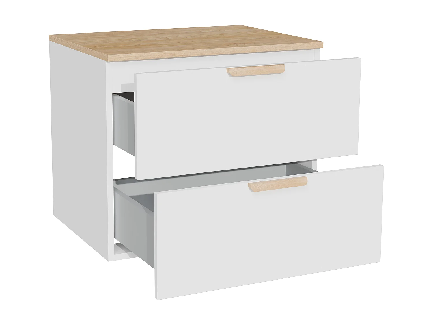 Meuble sous vasque suspendu avec planche – Blanc – L60 cm – AVORELI