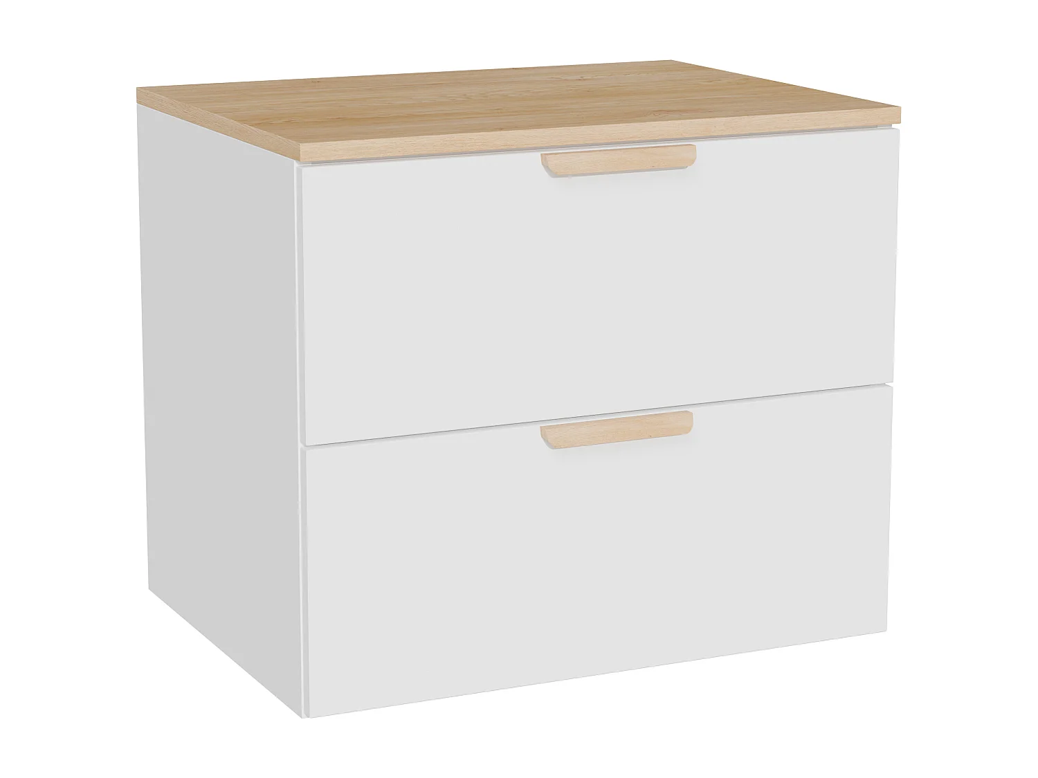 Meuble sous vasque suspendu avec planche – Blanc – L60 cm – AVORELI