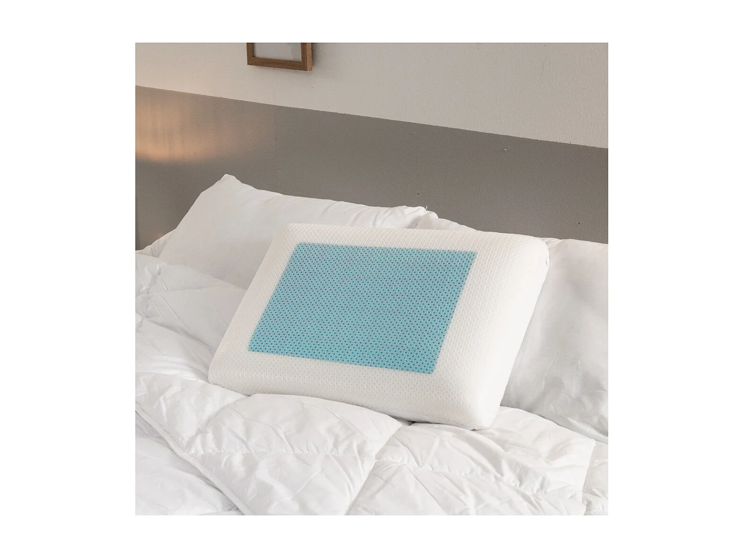 Oreiller ergonomique mémoire de forme Gel rafraîchissant - 56x36x12cm