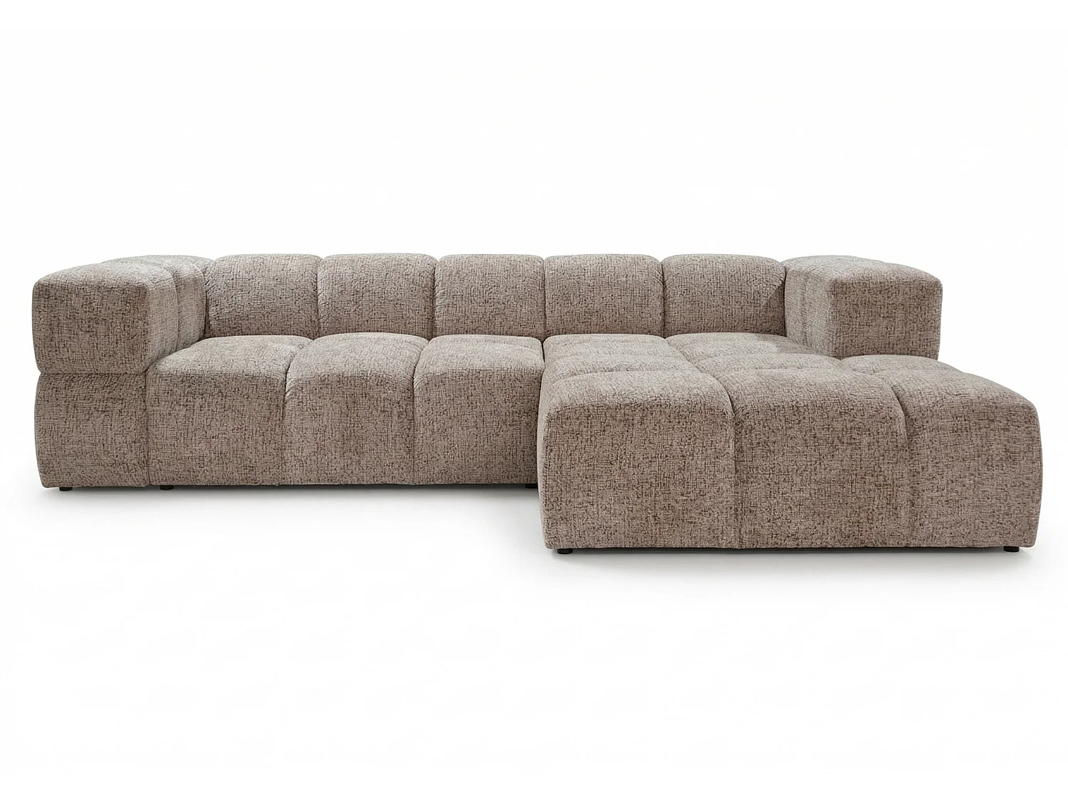 Canapé d’angle droit Valley Bubble avec fonction couchage, design moderne, coloris beige, super confortable
