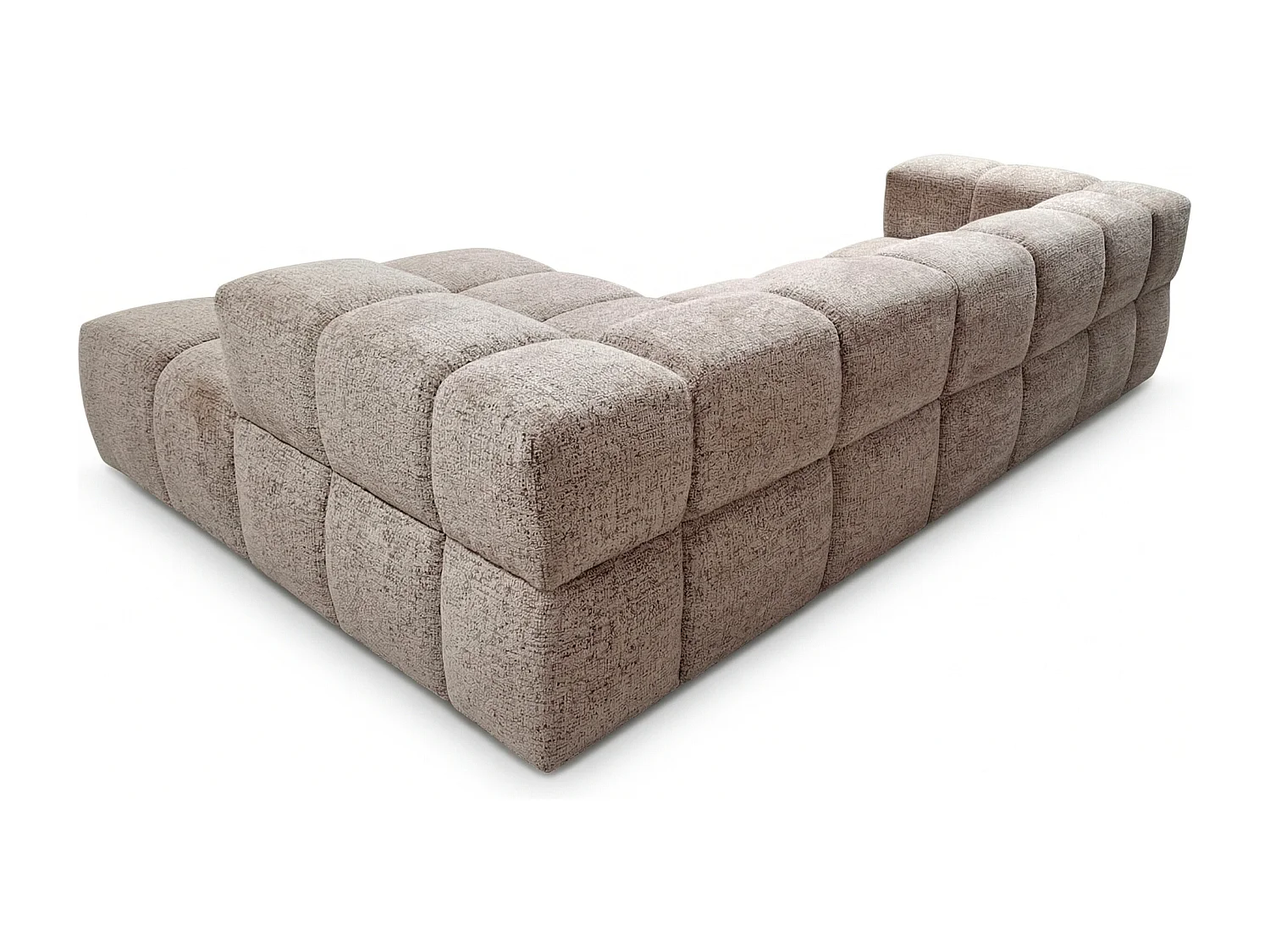 Canapé d’angle droit Valley Bubble avec fonction couchage, design moderne, coloris beige, super confortable