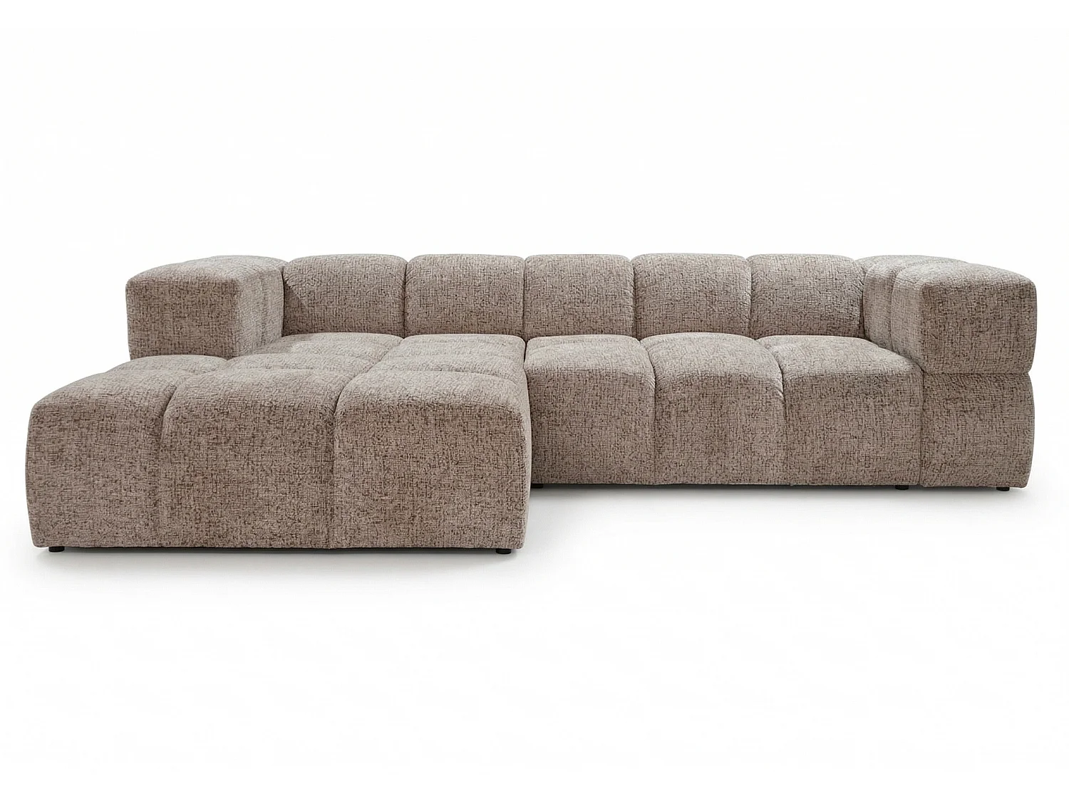 Canapé d’angle gauche Valley Bubble avec fonction couchage, design moderne, coloris beige, super confortable