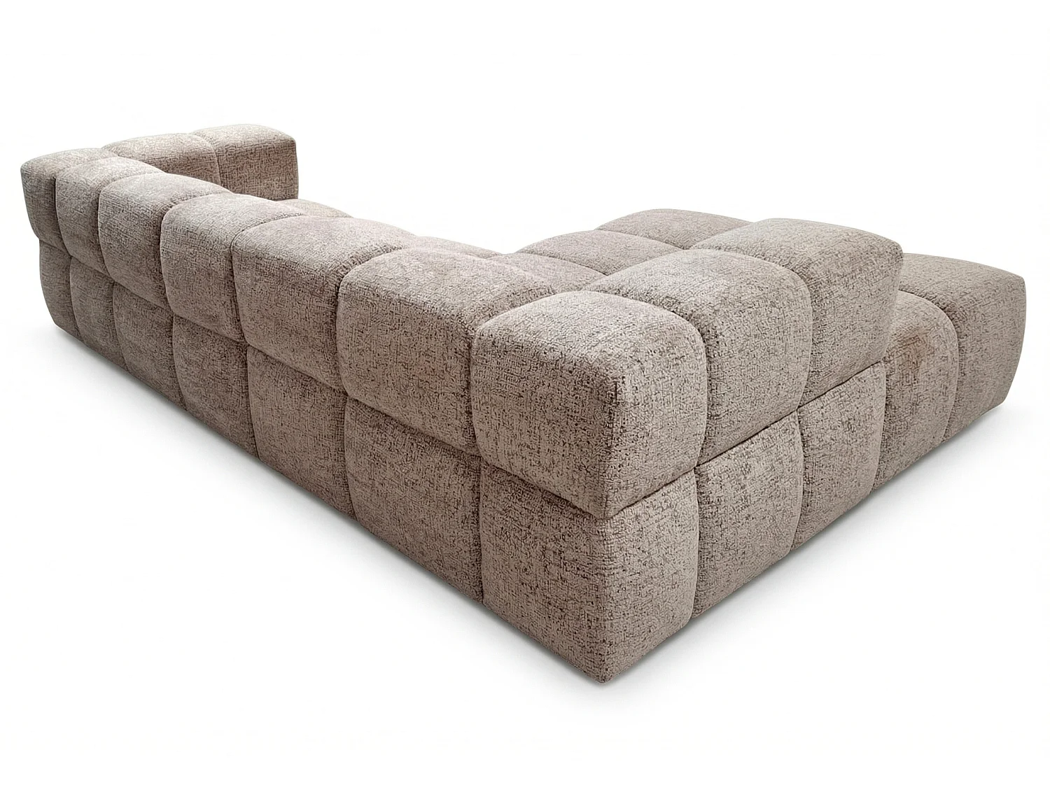 Canapé d’angle gauche Valley Bubble avec fonction couchage, design moderne, coloris beige, super confortable