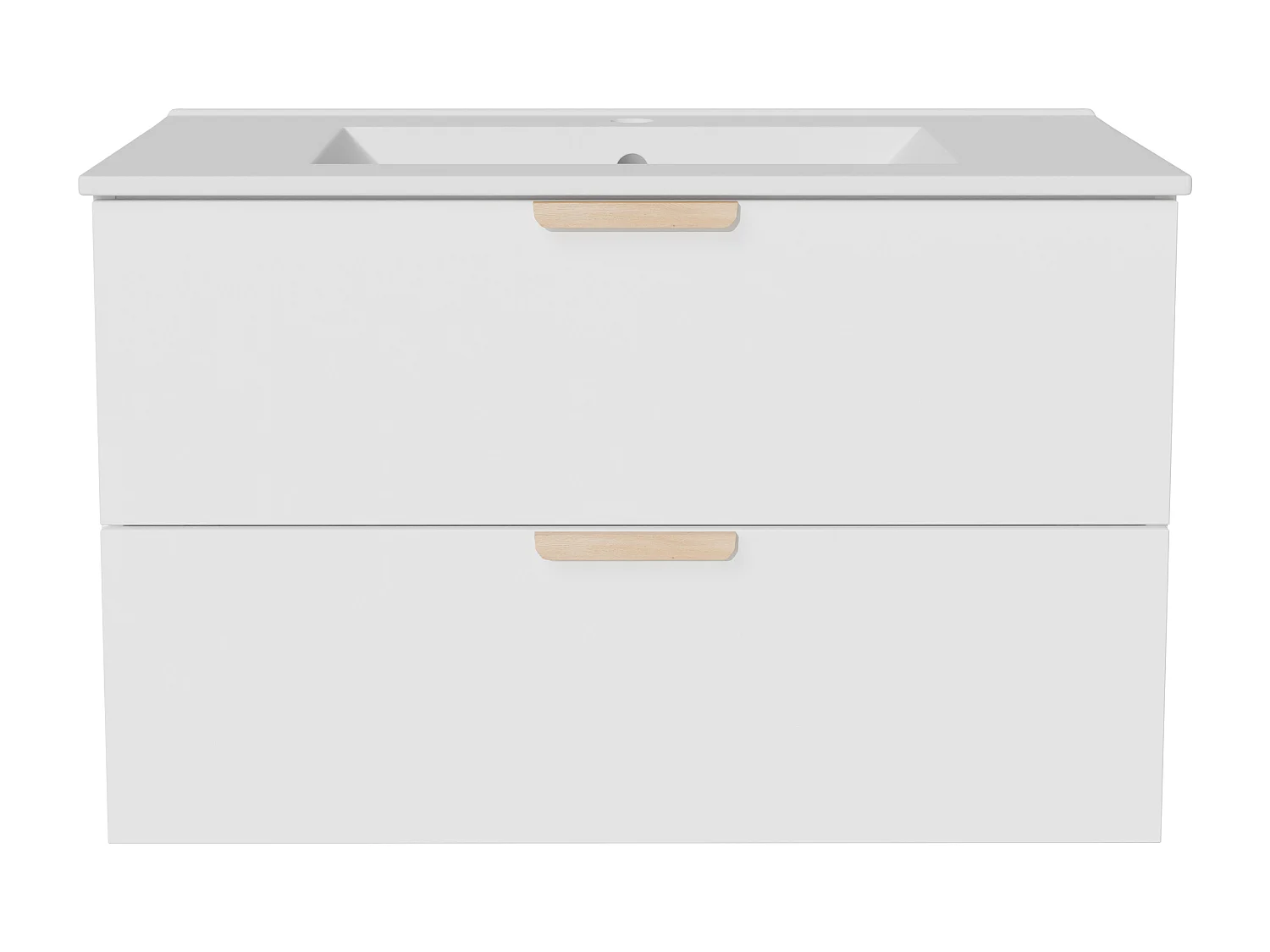 Meuble de salle de bain suspendu avec vasque à encastrer – Blanc – L80 cm – AVORELI