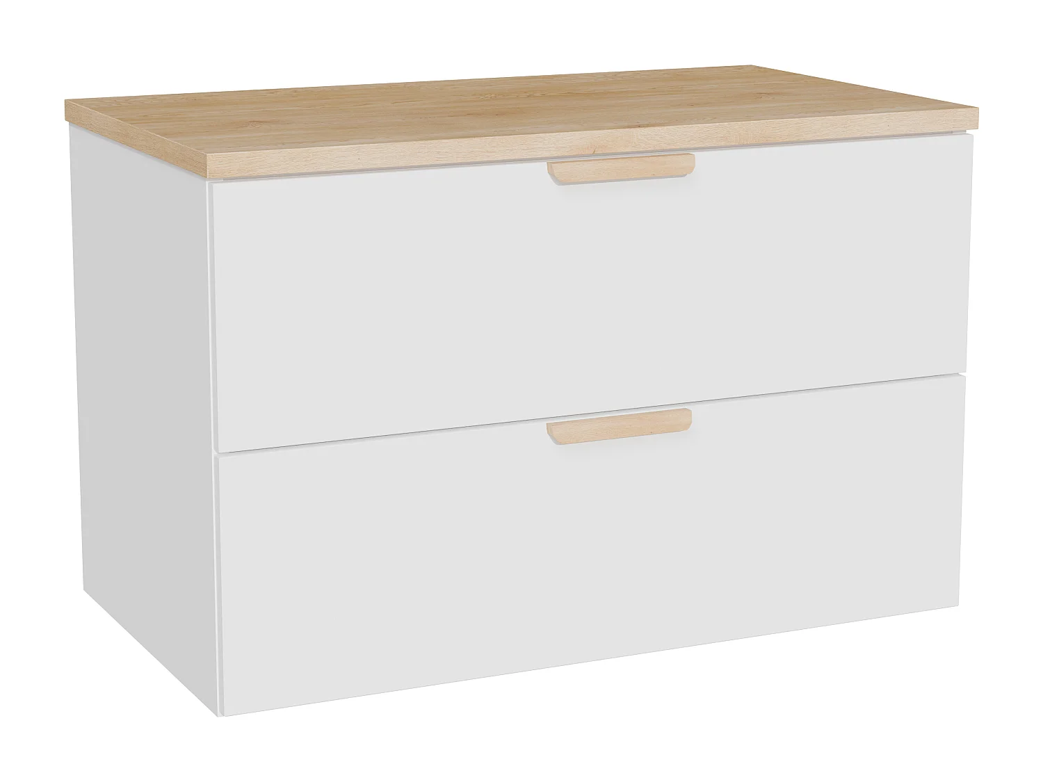 Meuble sous vasque suspendu avec planche – Blanc – L80 cm – AVORELI