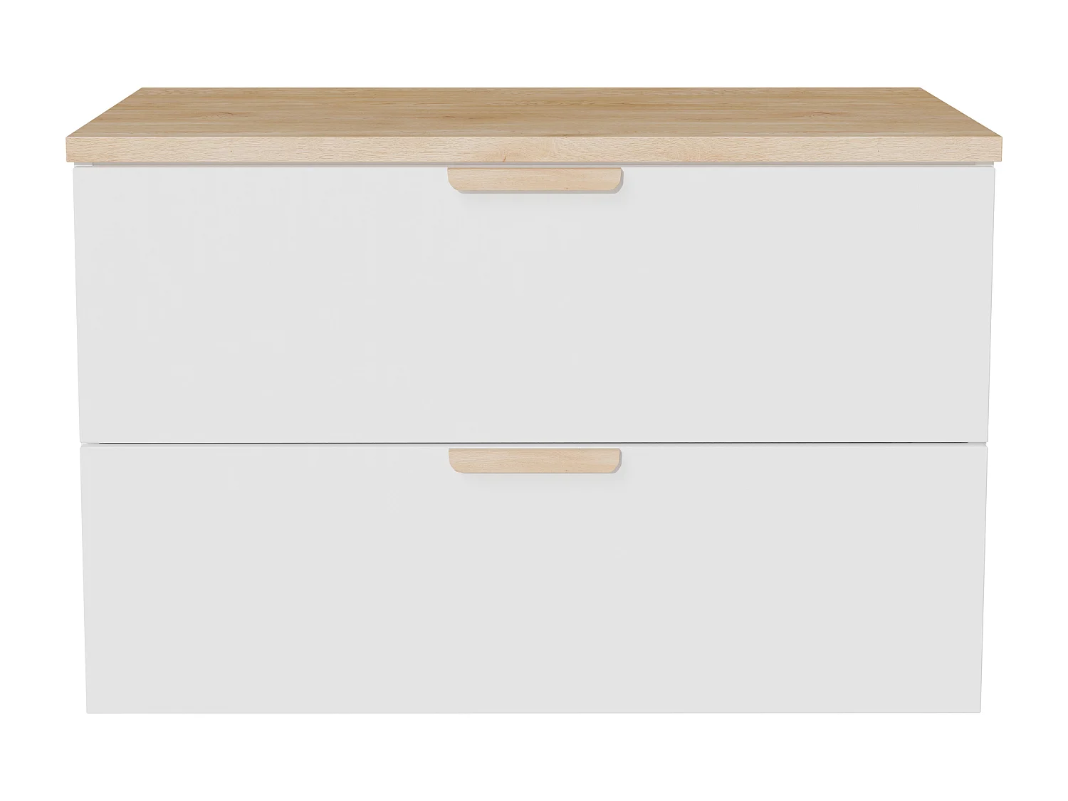 Meuble sous vasque suspendu avec planche – Blanc – L80 cm – AVORELI