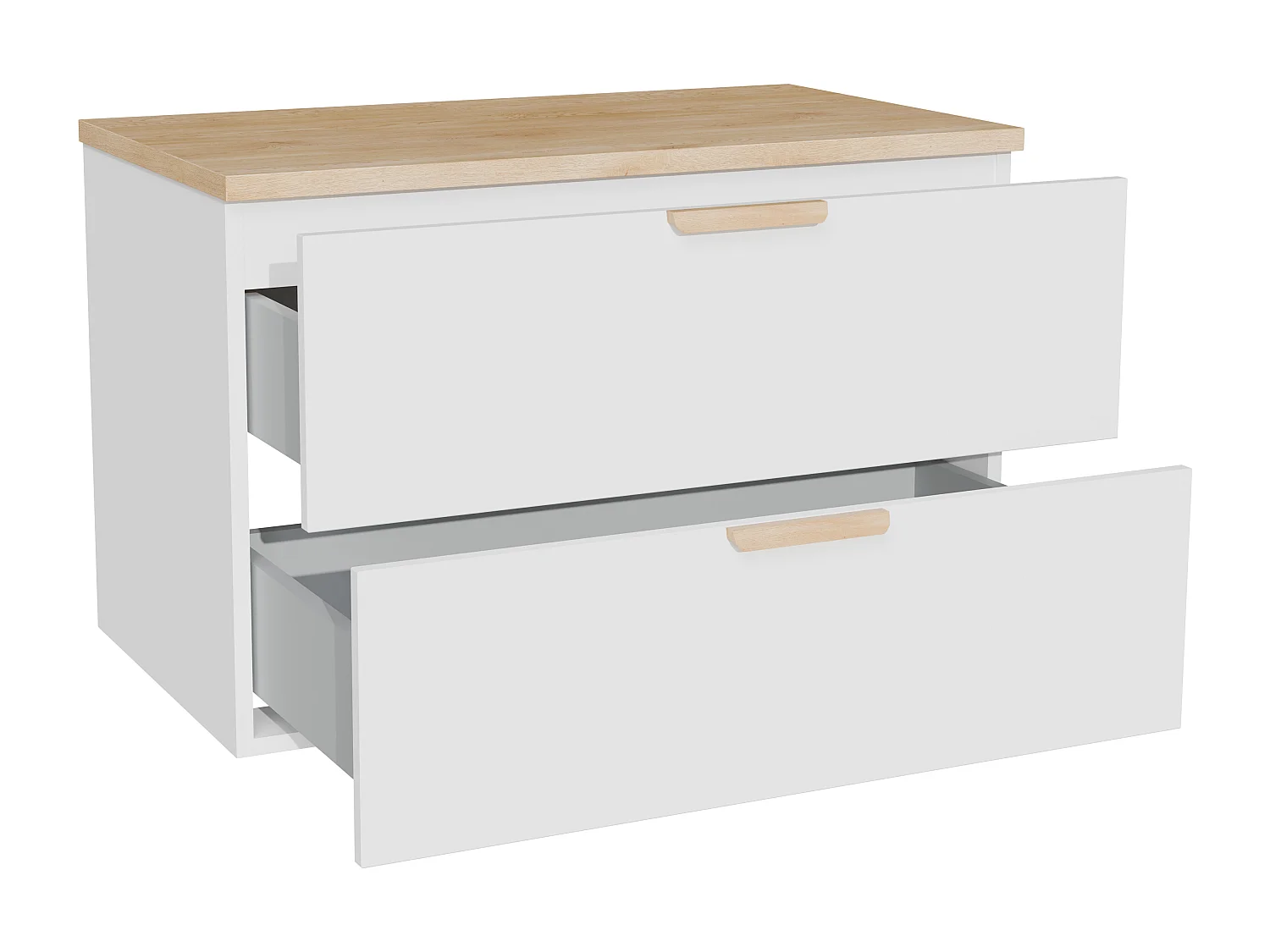 Meuble sous vasque suspendu avec planche – Blanc – L80 cm – AVORELI