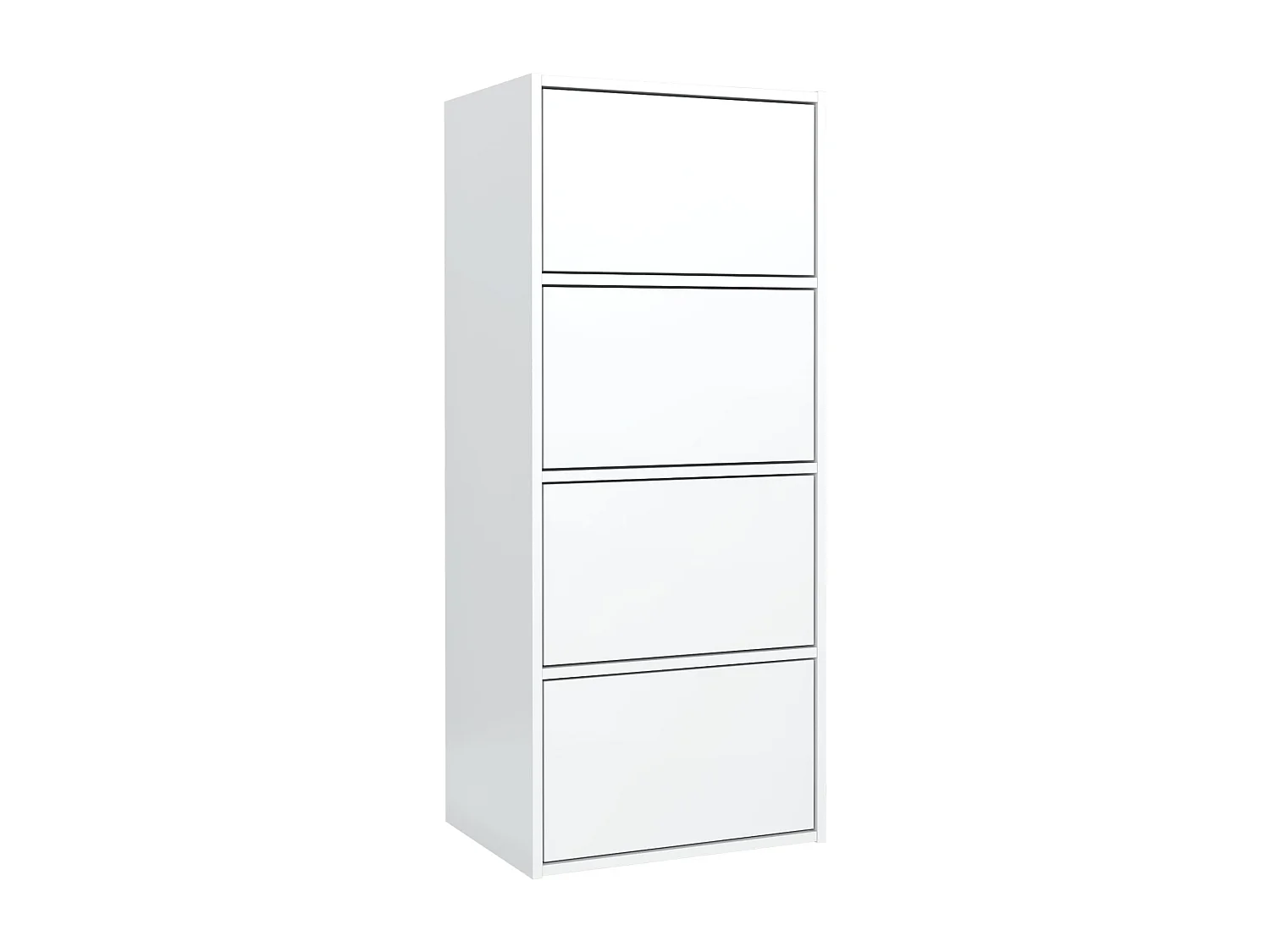 Mobile da ingresso bianco – Scarpiera e mobile contenitore, cassettiera alta con 4 ante, larghezza 50 cm, consolle guardaroba salvaspazio 50x39x120 cm