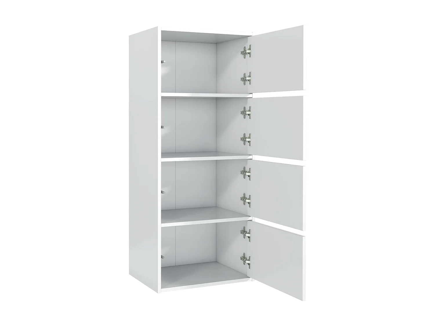 Mobile da ingresso bianco – Scarpiera e mobile contenitore, cassettiera alta con 4 ante, larghezza 50 cm, consolle guardaroba salvaspazio 50x39x120 cm